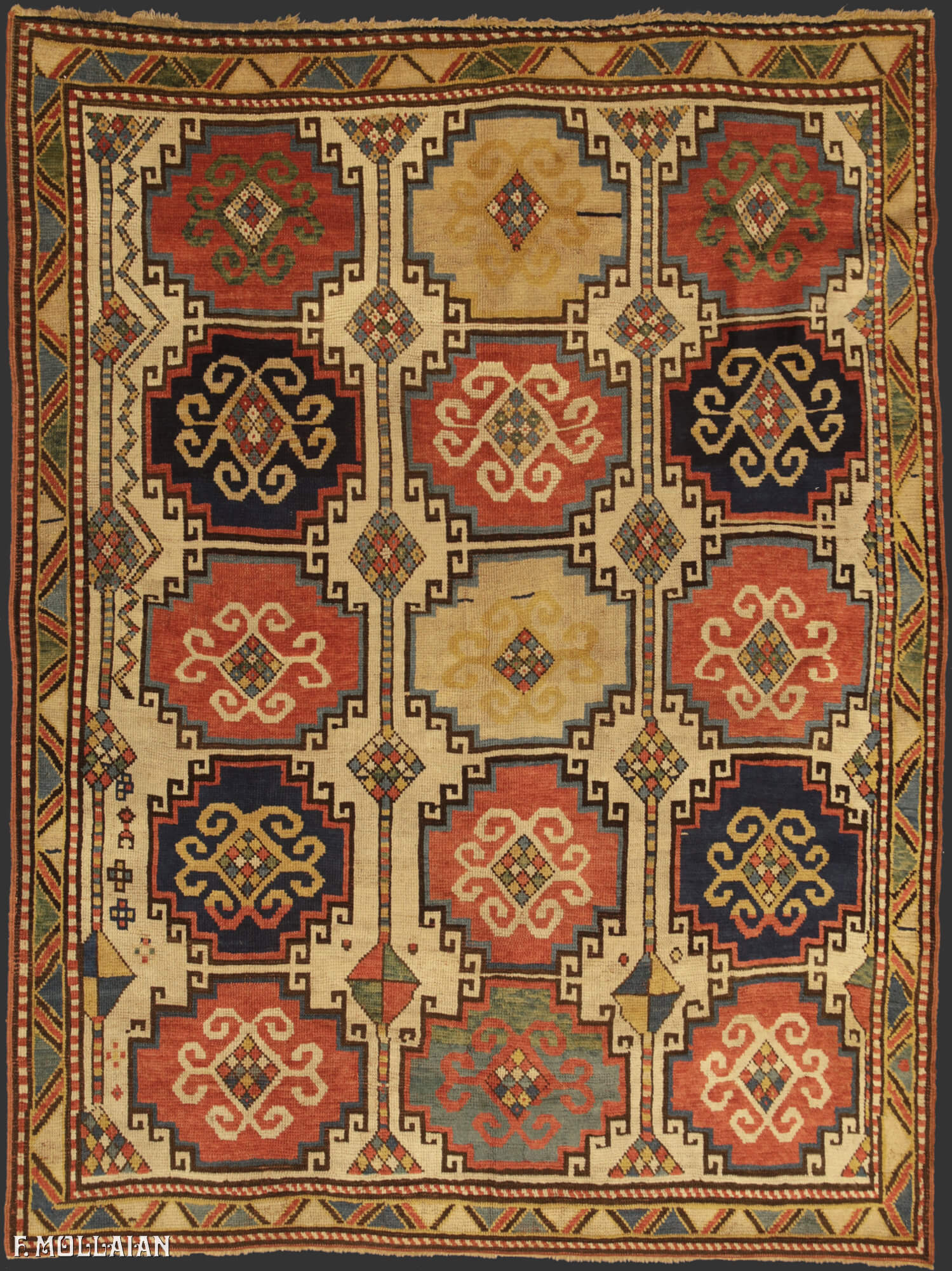 Tapis Caucasien Antique Kazak Moghan n°:71378523